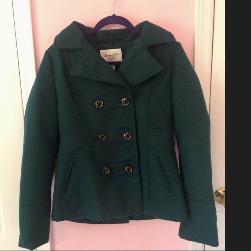 Women’s green peacoat